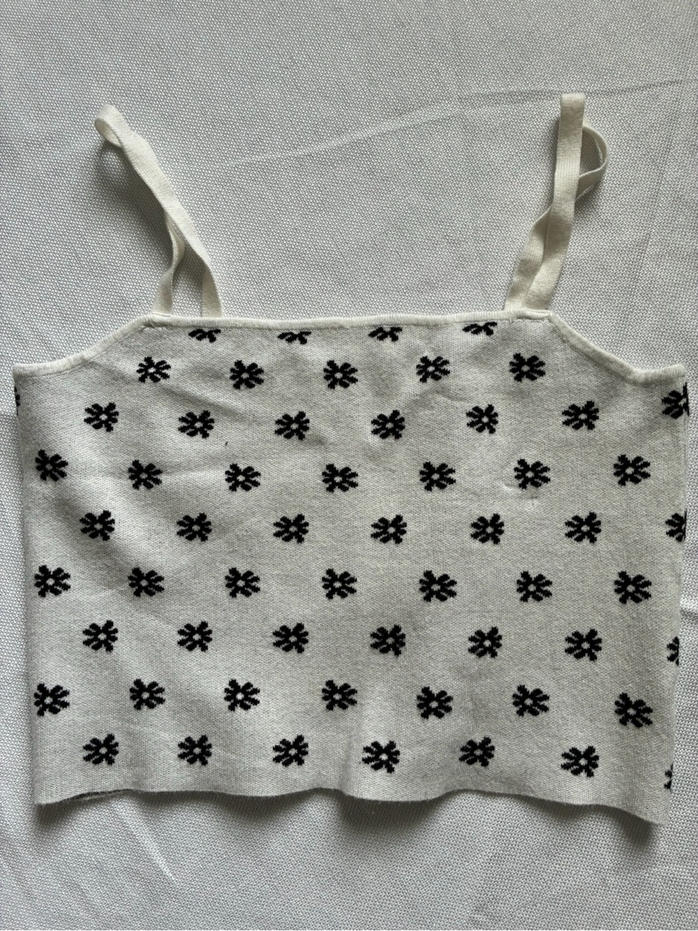 Ardene Floral Knit Cropped Tank Size Large
